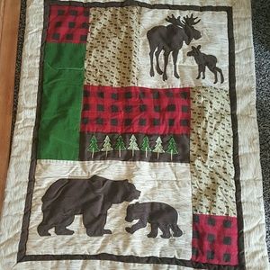 Baby Northwoods bedding/valance  4 pieces